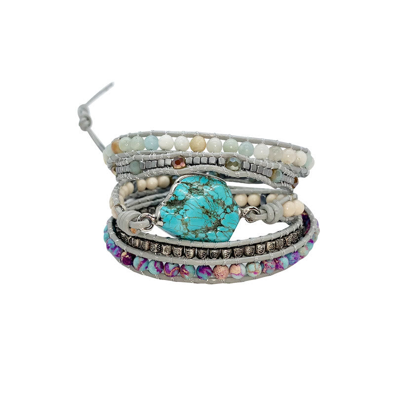 Pulsera envolvente romántica con diosa turquesa