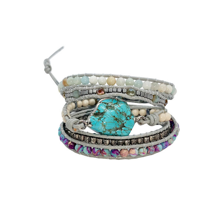 Pulsera envolvente romántica con diosa turquesa