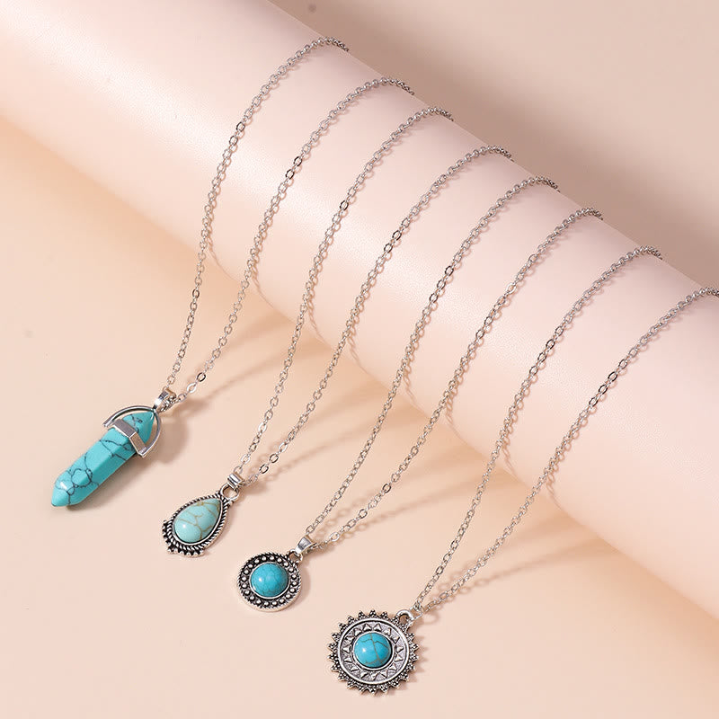 Conjunto de collar multicapa con pendientes y turquesa de Olivenorma