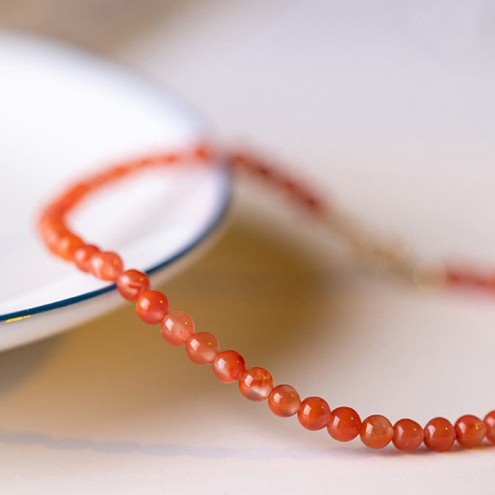 Pulsera de piedras preciosas energéticas de ágata roja Sunset Speed