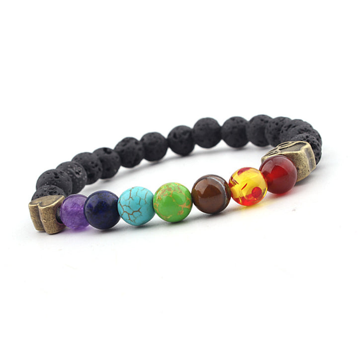 Collar de piedra de lava Olivenorma para proteger los chakras
