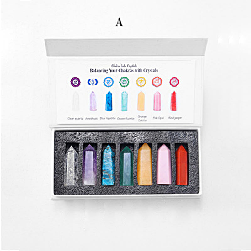 Juego de varitas de cristal decorativas con piedras crudas para chakras de Olivenorma