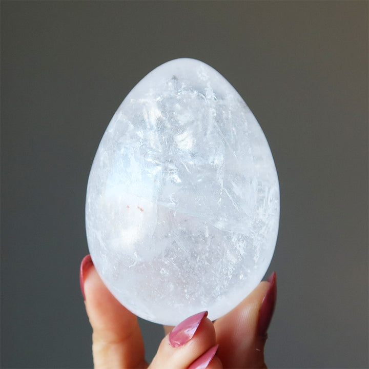 Huevo de cristal de cuarzo transparente Milagro de la vida para Pascua