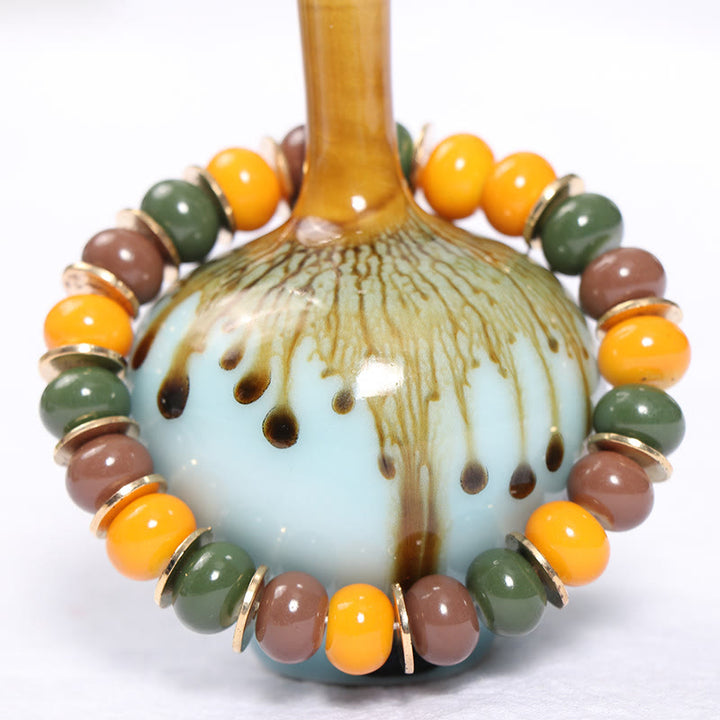 Conjunto de pulseras de cristal con forma de árbol de la vida hechas a mano de Olivenorma Boho 