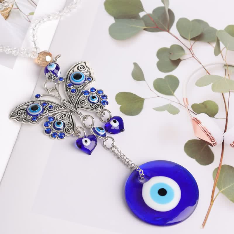 Amuleto decorativo de pared con forma de mariposa y ojo malvado de Olivenorma