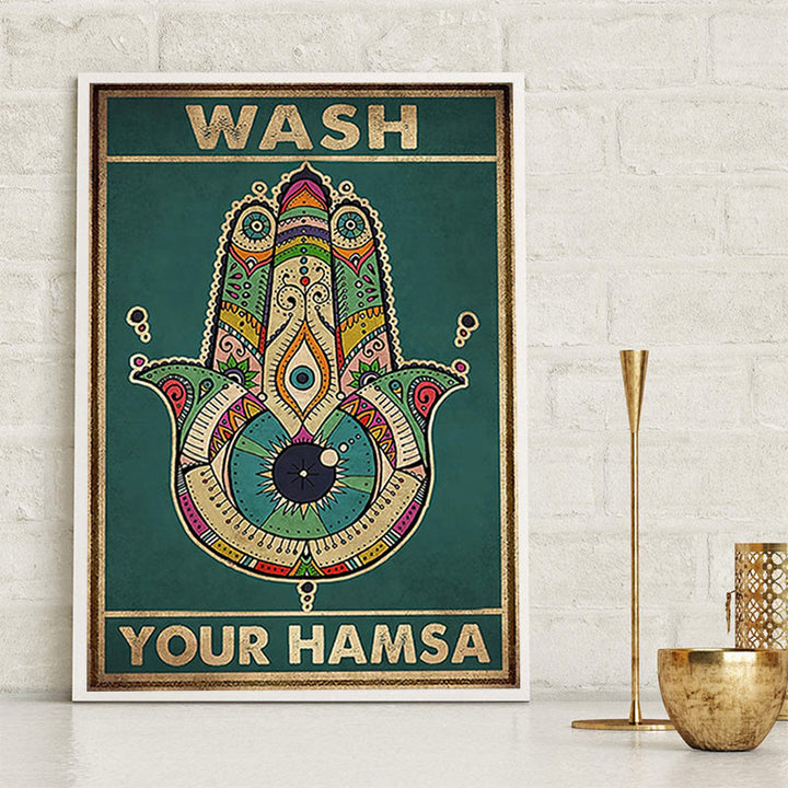 Póster del mal de ojo "LAVA TU HAMSA" de Olivenorma Chakra Yoga