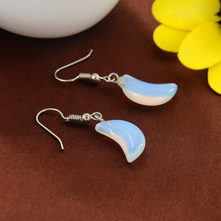 Pendientes de luna Reki de ópalo natural