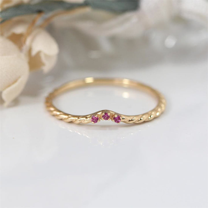 Juego de anillos ajustables apilables con cristales de color rosa peridoto delicado de Olivenorma 