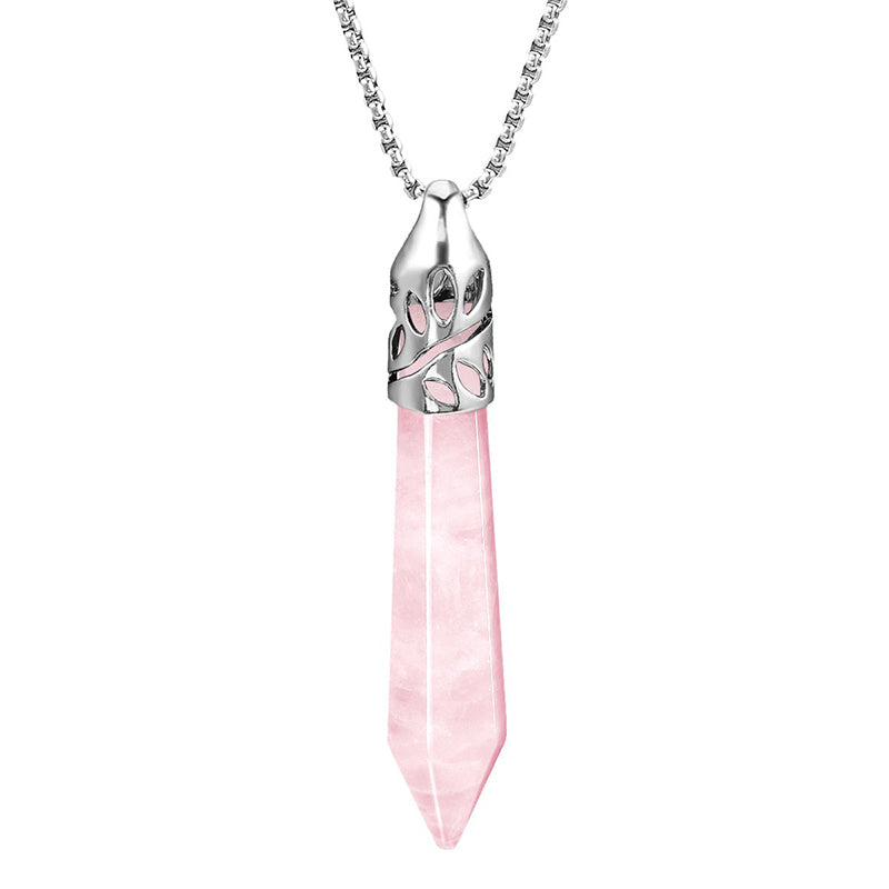 Collar de piedras preciosas protectoras con forma de bala de cristal