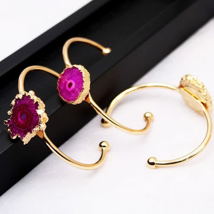 Pulsera de piedras preciosas naturales con forma de girasol irregular