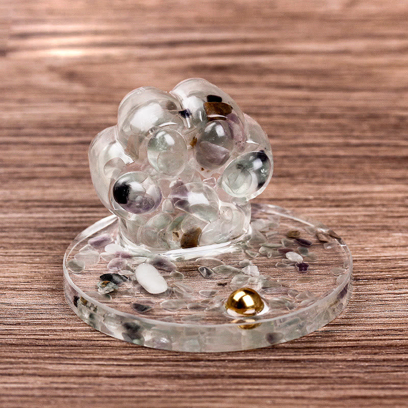 Soporte para teléfono móvil con forma de garra de gato de piedra natural epoxi de Olivenorma