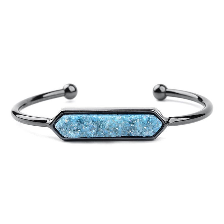Pulsera de cobre y metal con cristales naturales de Olivenorma