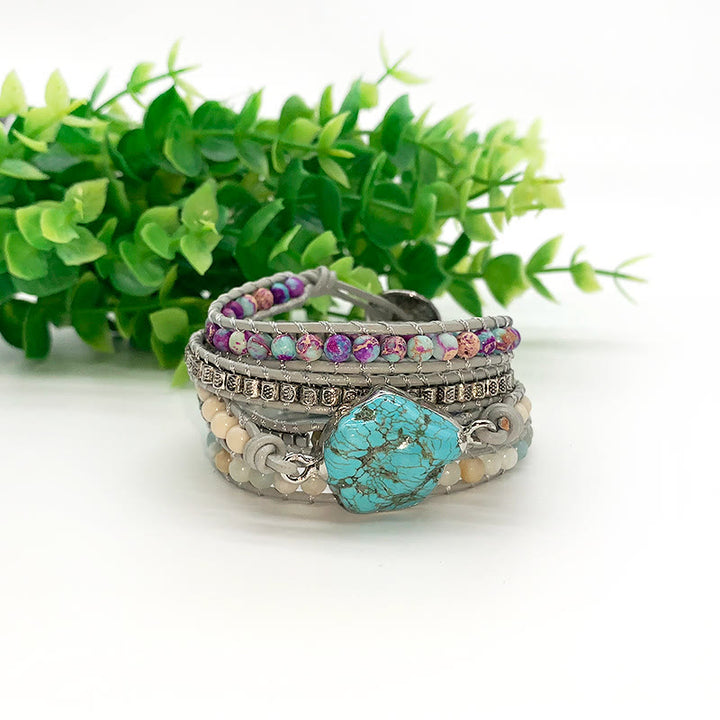 Pulsera envolvente romántica con diosa turquesa