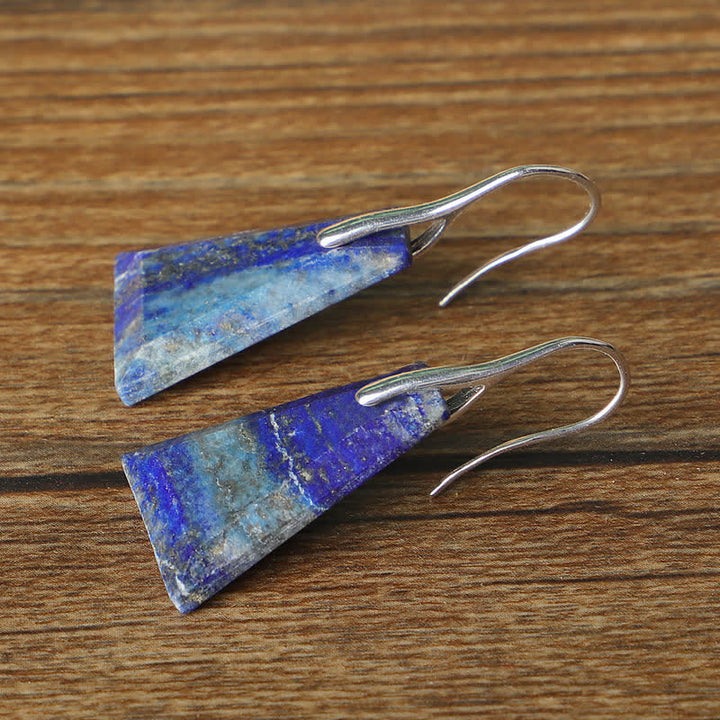 Pendientes de cristal de lapislázuli natural.