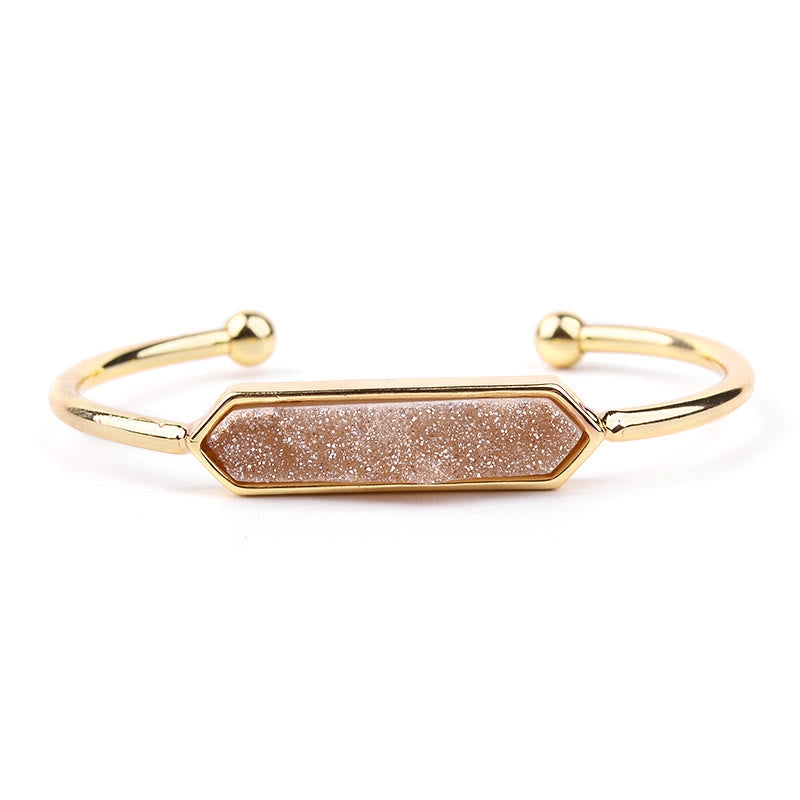 Pulsera de cobre y metal con cristales naturales de Olivenorma