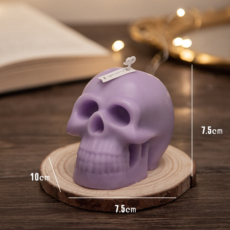 Vela perfumada con calavera multicolor de Olivenorma