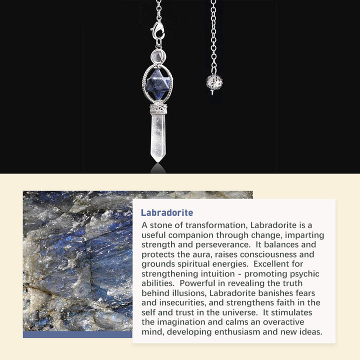 Péndulo de piedra de cristal natural. 