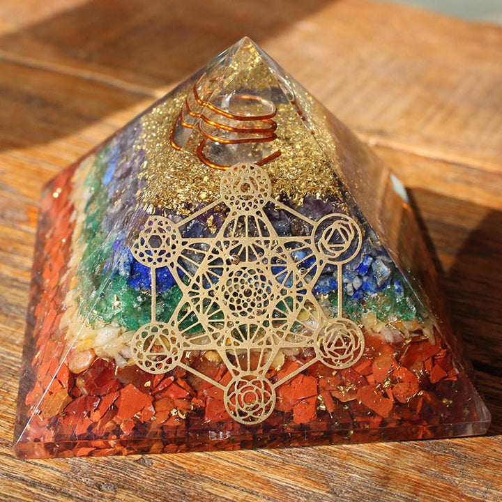 Pirámide de orgón Cubo de Metatrón Chakra Olivenorma 
