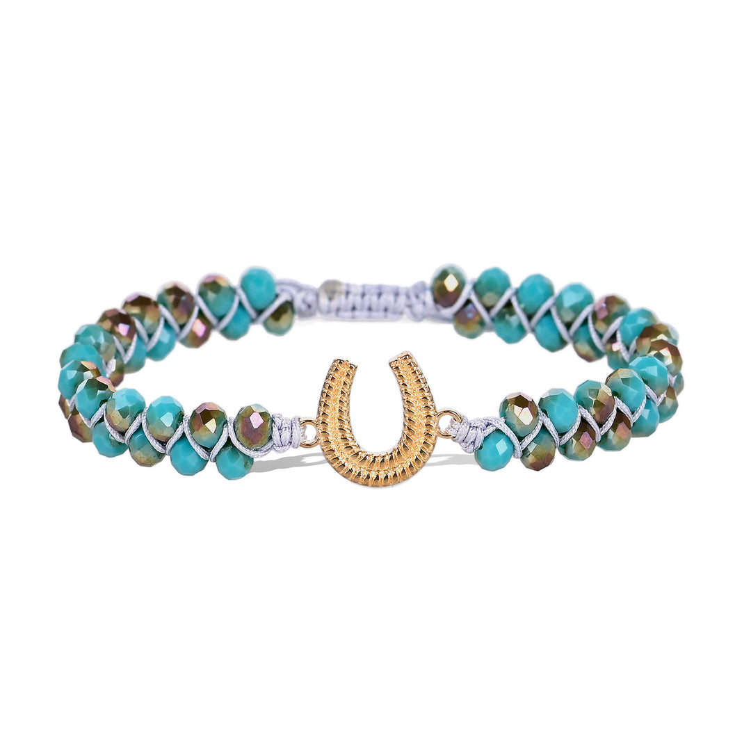 Pulsera curativa con turquesa y herradura de la suerte de Olivenorma