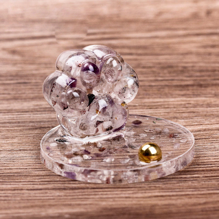 Soporte para teléfono móvil con forma de garra de gato de piedra natural epoxi de Olivenorma