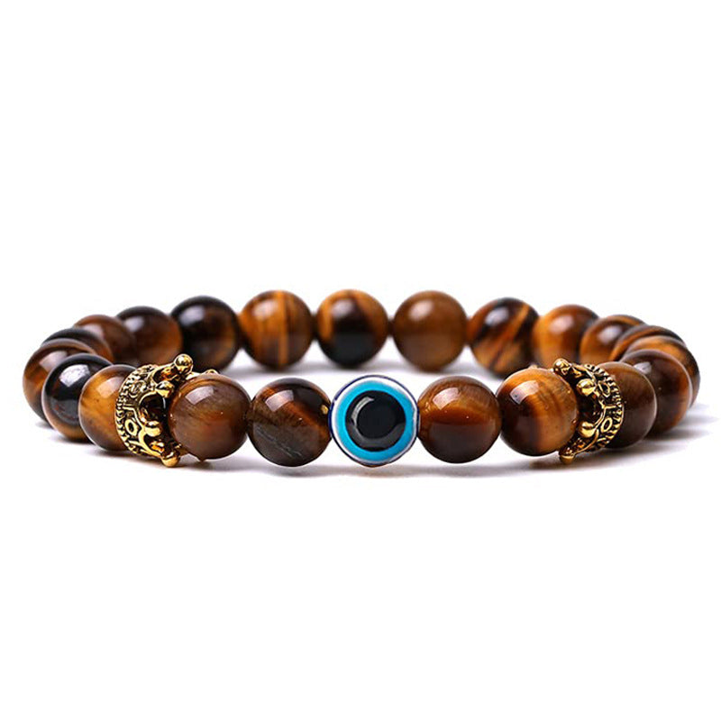 Pulsera de piedra natural con protección contra el mal de ojo