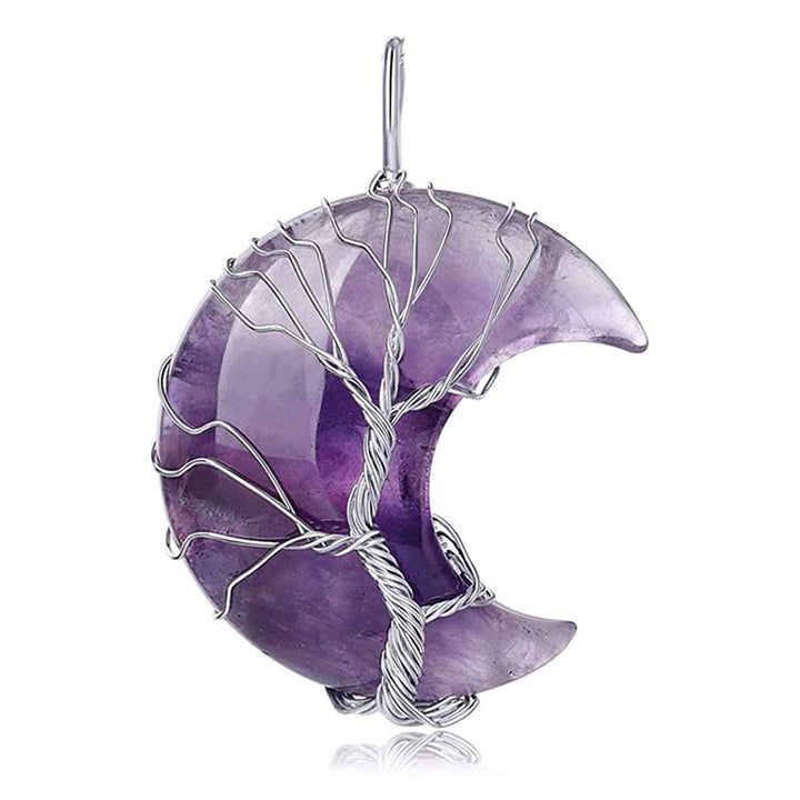 Collar de luna de cristal natural de Olivenorma