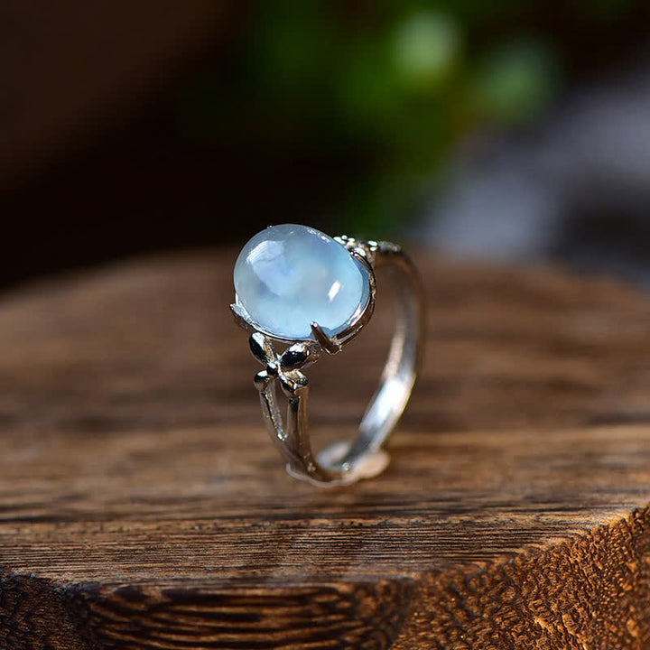 Anillo positivo de aguamarina natural de Olivenorma