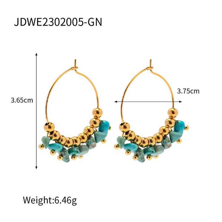 Pendientes de acero inoxidable con grava natural de Olivenorma