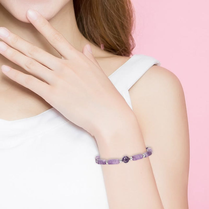 Pulsera adelgazante purificadora corporal de amatista natural de Olivenorma 