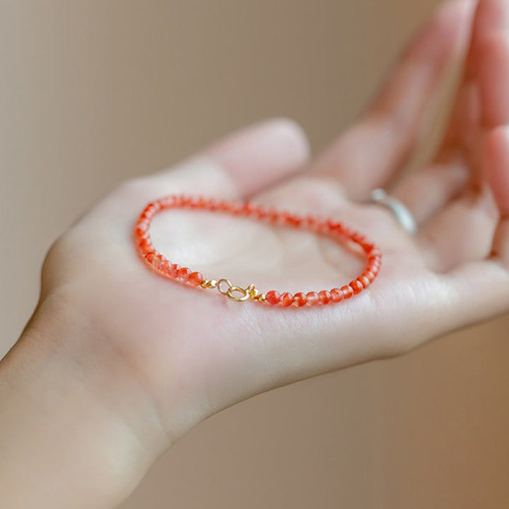 Pulsera de piedras preciosas energéticas de ágata roja Sunset Speed
