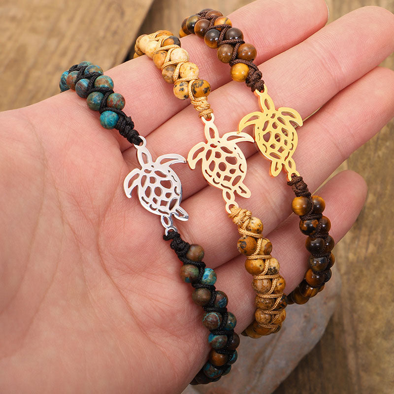 Pulsera de tortuga de piedra natural