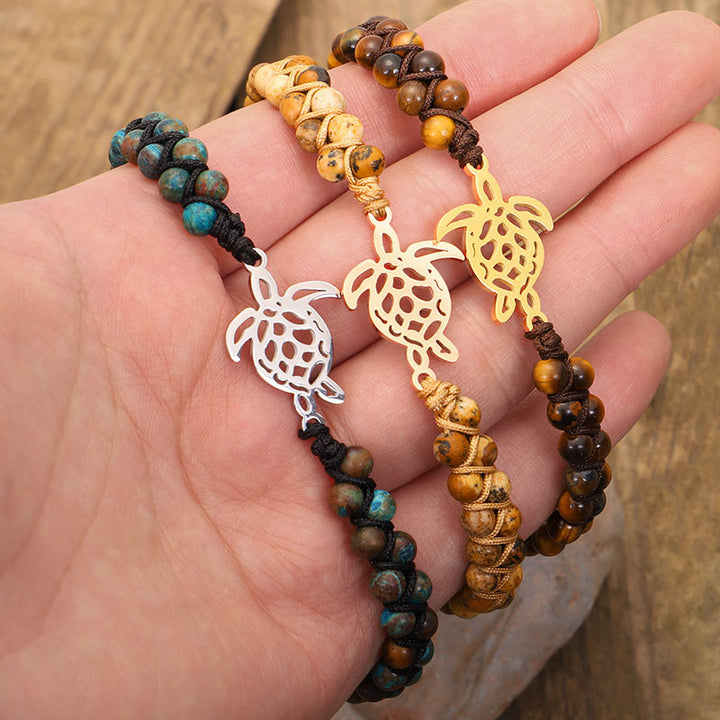 Pulsera de tortuga de piedra natural
