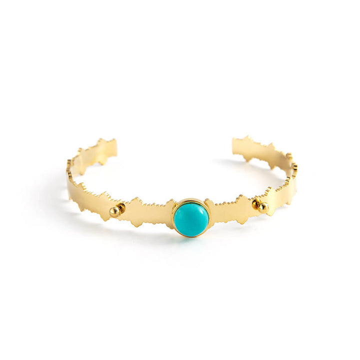 Pulsera abierta de piedra natural estilo étnico bohemio de Olivenorma