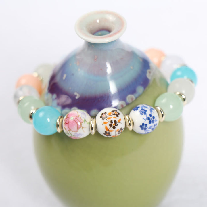 Conjunto de pulseras de cristal con forma de árbol de la vida hechas a mano de Olivenorma Boho 