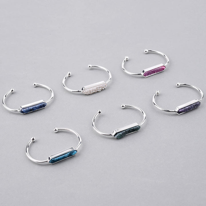 Pulsera de cobre y metal con cristales naturales de Olivenorma