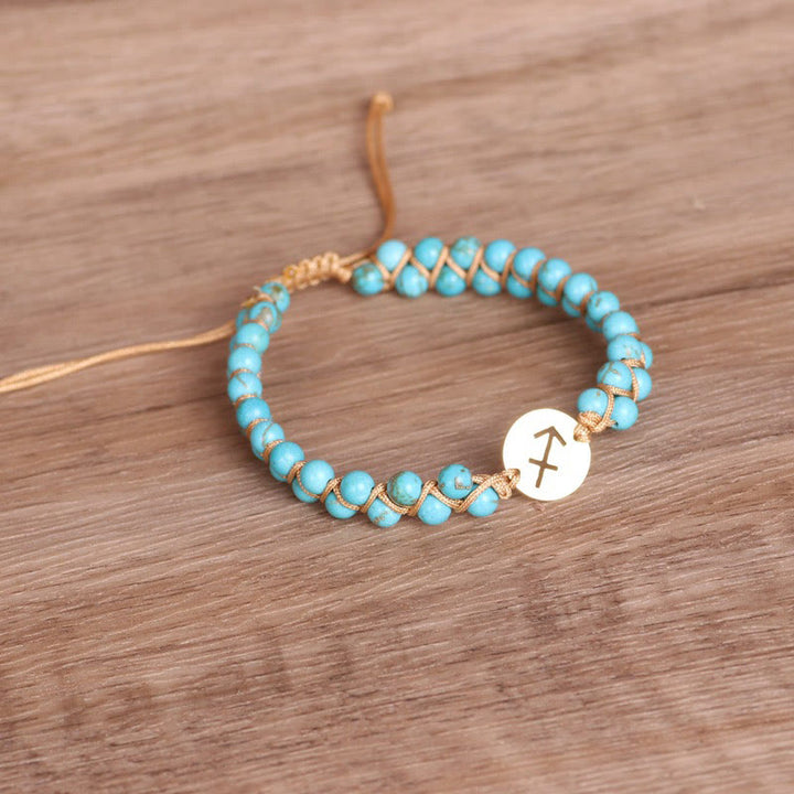 Pulsera envolvente de equilibrio curativo con cristales del zodíaco de Olivenorma 