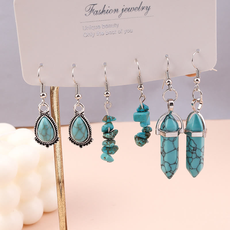 Conjunto de collar multicapa con pendientes y turquesa de Olivenorma
