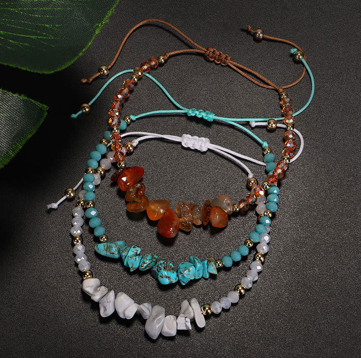 Pulsera de hilo de grava con cristales de Bohemia de Olivenorma 