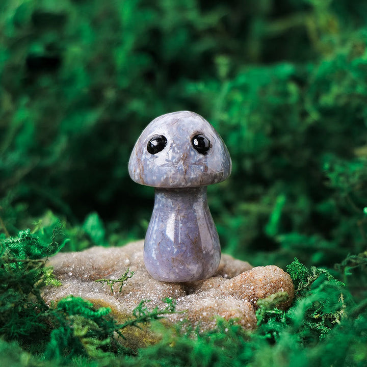 Adornos de piedras preciosas para mascotas con forma de hongo de cristal natural de Olivenorma