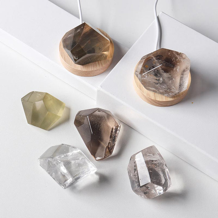 Lámpara USB de cristal natural Olivenorma