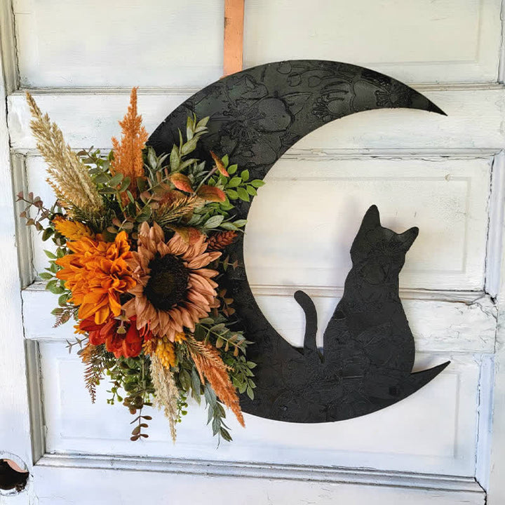 Decoración de pared con luna celestial y gatito de Olivenorma