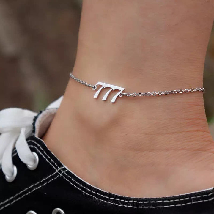 Pulsera de tobillo espiritual con números de ángel