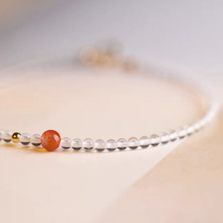 Pulsera de piedras preciosas de cristal transparente Gathering Fortune