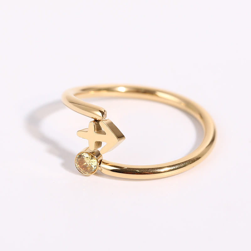 Anillo con piedra de nacimiento del zodíaco Olivenorma