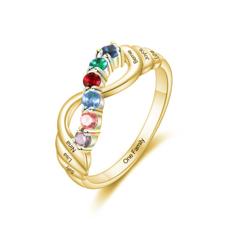Anillo de la suerte con 12 piedras de nacimiento de color de Olivenorma
