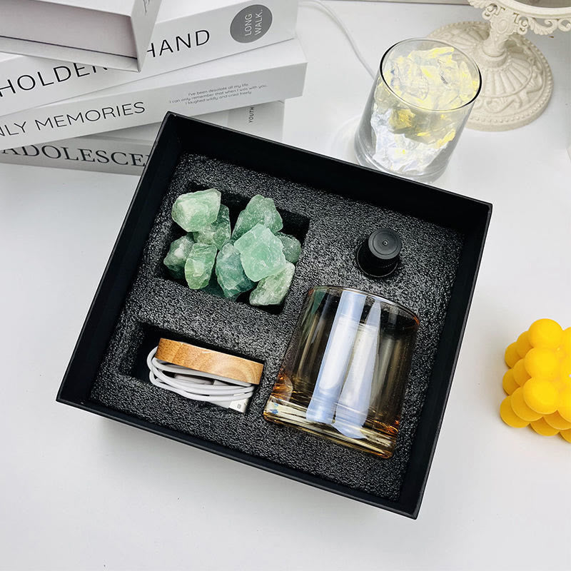 Lámpara de aromaterapia de cristal con difusor sin llama Olivenorma en caja de regalo