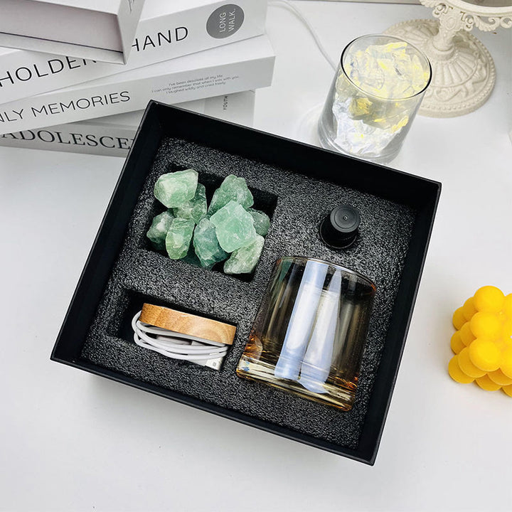 Lámpara de aromaterapia de cristal con difusor sin llama Olivenorma en caja de regalo
