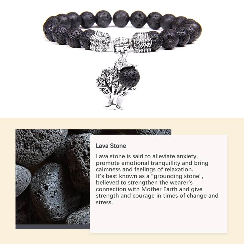 Pulsera de árbol de la vida de cristal natural