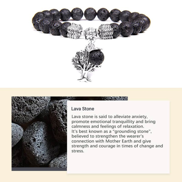 Pulsera de árbol de la vida de cristal natural