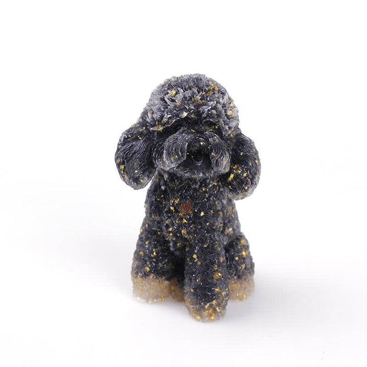 Adorno con piedras preciosas de caniche de cristal natural de Olivenorma